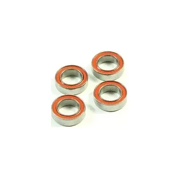 RC náhradní díl SWORKz kuličkové ložiska s červenou gum. prachovkou 6x10x3mm, 4 ks.