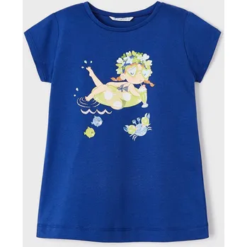 Mayoral dětské tričko modré bavlna velikost 128