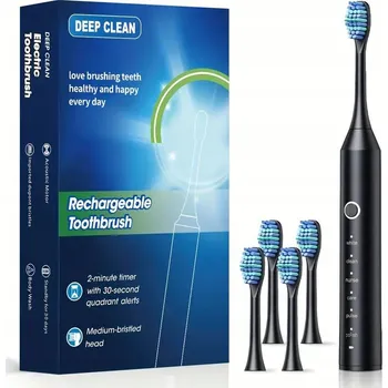 Elektrický zubní kartáček ELEKTRICKÝ ZUBNÍ KARTÁČEK SONICKÝ + 10X HLAVICE POUZDRO NABÍJEČKA