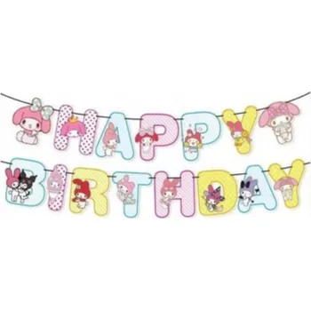 Papírová girlanda Happy Birthday Kuromi (1 ks)