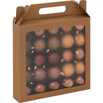 Vánoční dekorace Atmosphera Vánoční koule 6 cm hnědé 25 ks