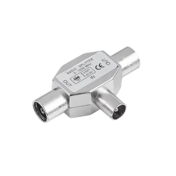 CABLETECH Anténní sloučovač IEC kolík - 2x zdířka, kovový