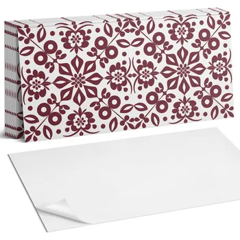 Obraz Samolepicí PVC obkladové panely na zeď, květinový vzor s listy, 10 ks, 40x20 cm