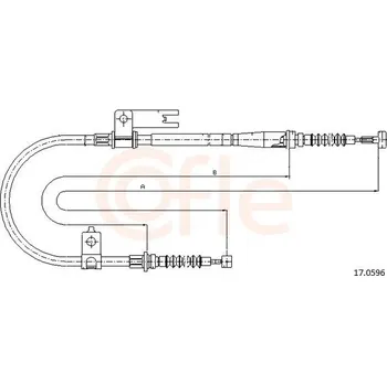 Brzdový systém Lanovod parkovací brzdy COFLE 92.17.0596