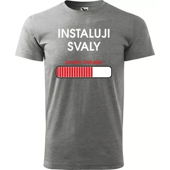 Pánské tričko Sablio Tričko s potiskem Instaluji svaly - šedé S