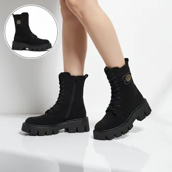 Dámská zimní obuv Černé dámské kotníkové boty typu workery Milloze 39