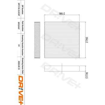 Ventilátor topení a klimatizace Kabinový (pylový) filtr DRIVE+ DP1110.12.0107