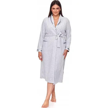Dámský župan Elegantní dámský župan velurový DOCTOR NAP 1078 šedý XXL