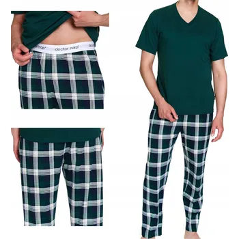 Pánské pyžamo Doctor Nap Pánské pyžamo PMB 7368 smaragdové, krátký rukáv, velikost XL