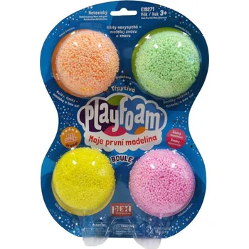 Modelovací hmota PEXI PlayFoam® 4pack třpytivé Modelína/Plastelína kuličková 4 barvy se třpytkami na kartě 19,5x27x3cm