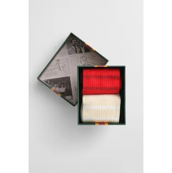 Dámské ponožky PONOŽKY GANT METALLIC STRIPED SOCKS 2-PACK GB BOLD RED