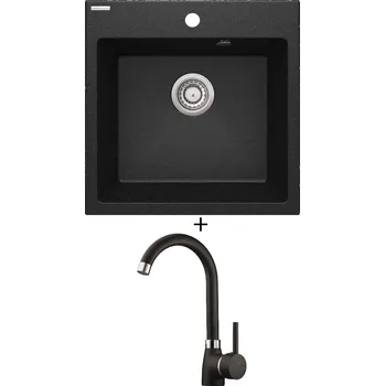 Granitový dřez Granitový dřez SET Deante EVORA ZQJ 2103 černá + Laveo BKZ 768K černá