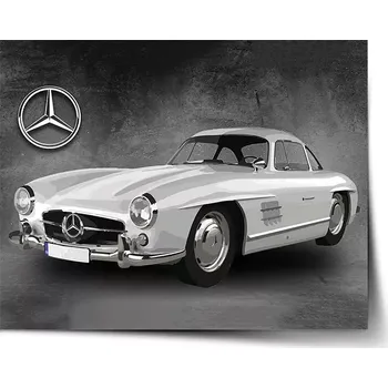 Plakát Sablio Plakát Mercedes-Benz 300 SL Šedé pozadí - 60x40 cm