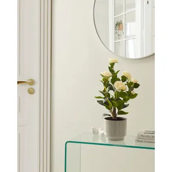 umělá květina Umělá rostlina v květináči zelená syntetický materiál 60 cm dekorativní imitace kamélie Beliani