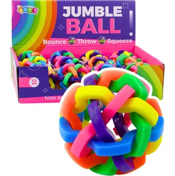 Hračka pro psa Pletený gumový míček Senzorická hračka barevná 7,5cm