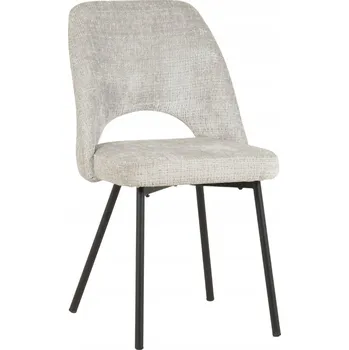 Jídelní židle Čalouněná židle světle šedá do obývacího pokoje jídelny kanceláře šenil černé nohy