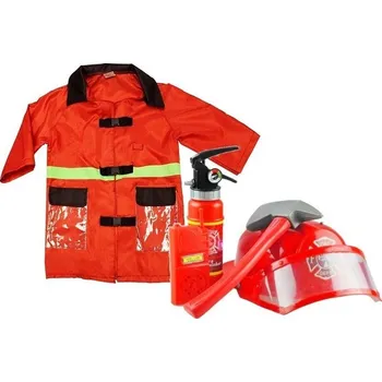 Karnevalový kostým Skutečný kostým hasiče pro děti Helma hasicí přístroj Příslušenství červená