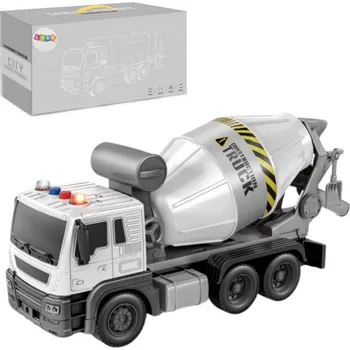 autíčko Mixér na beton modrý otočný hruška zvuk světla 1:16