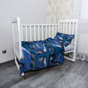 Povlečení Sablio Mikroplyšové dětské povlečení do postýlky Mustang Pattern - 120x90 / 40x60