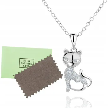 Náhrdelník STŘÍBRNÝ NÁHRDELNÍK RHODIOVANÝ KOČKA STŘÍBRO 925 PRO NI
