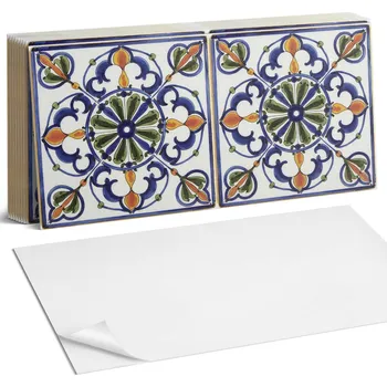 Dlažba Sada PVC vinylových dlaždic Rostlinný vzor s ornamenty 10 ks 40x20 cm