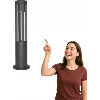 Venkovní osvětlení Osvětlovací sloupek kulatý Italux integrovaný LED zdroj 60 cm černý