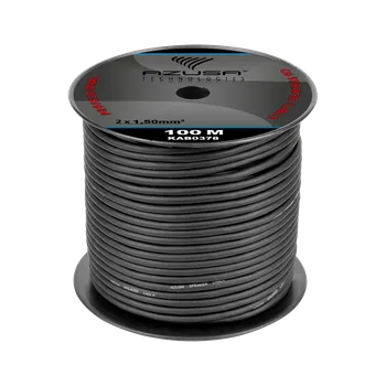 Audio kabel AZUSA Kabel na reproduktory 2x 1,5mm kulatý černý HQ 100m