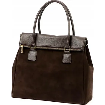 Kabelka Vera Pelle kabelka z pravé broušené kůže (semiš) hnědá