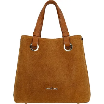 Kabelka Wojas kabelka z pravé kůže hnědá