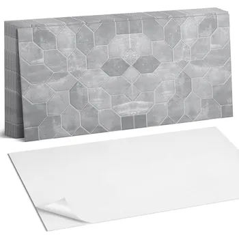 Dlažba Samolepicí vinylové dlaždice, hexagonální mozaikový vzor, 10 ks, 40x20 cm