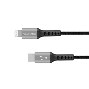 Datový kabel Kabel KRUGER & MATZ KM1267 USB-C/Lightning C94 MFi 1m Black KRUGERMATZ
