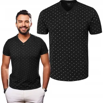 Pánské tričko Pánské tričko černé, Bavlna piké, TINO M, Pako Jeans