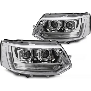 Přední světlomet Volkswagen T5 2010-2015 - přední FULL LED světla T6 Look CHROMOVÁ