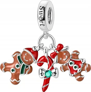 Přívěsek Přívěsek Charms Vánoční Trojitý Perníčky Charmsy Trusky