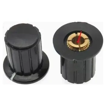 vypínač Přístrojový knoflík KYP16-16 16x16mm, hřídel 4mm, černý