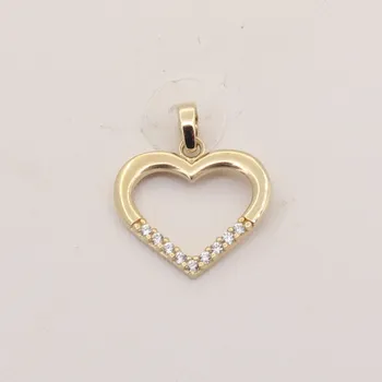 Přívěsek Zlatý přívěsek se zirkony srdce 2713LOT (585/1000) 0.9 g