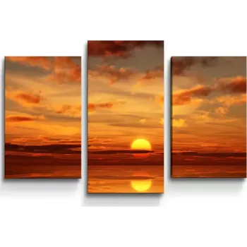 Obraz Sablio Obraz - 3-dílný Oranžové slunce - 75x50 cm