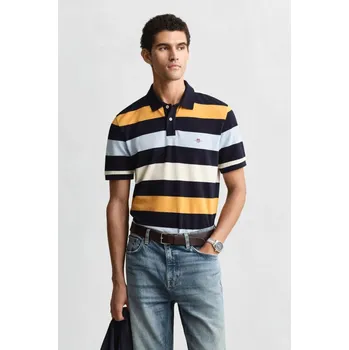 Pánská košile POLOKOŠILE GANT STRIPED SS POLO EVENING BLUE