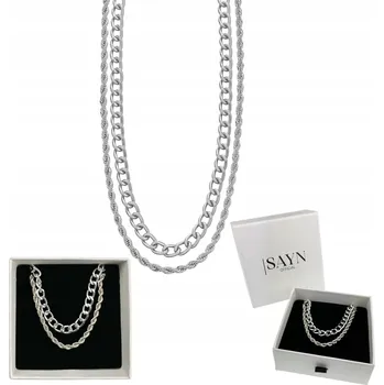 Náhrdelník SREBRNY NASZYJNIK DAMSKI Z DVOJITÉ OCEL