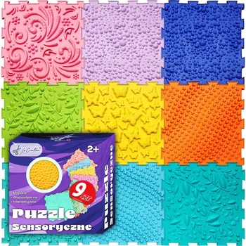 SENZORICKÁ PODLOŽKA ORTOPEDICKÁ PUZZLE PRO DĚTI A KOJENCE HÁDANKY PRO NOHY 9 vícebarevná