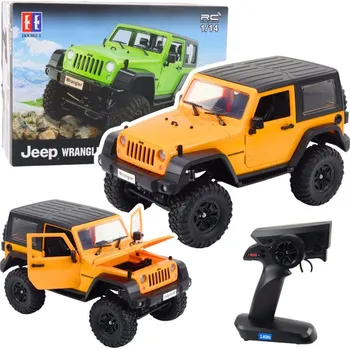 RC model auta Terénní auto na dálkové ovládání RC Jeep Wrangler Rock Crawler oranžový 1:14