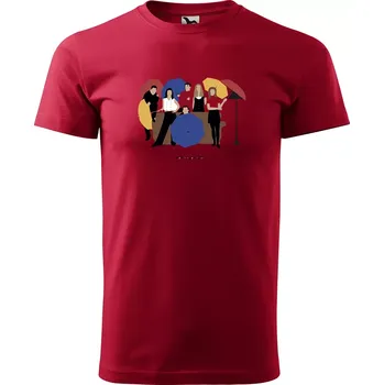 Pánská móda Sablio Tričko s potiskem Seriál přátelé FRIENDS Gauč u fontány - červené 2XL