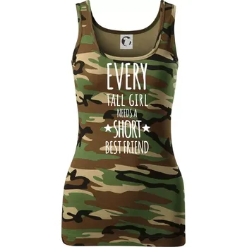 Dámské tričko Every tall girl needs a short best friend - Dámské Maskáčové tílko - L ( Hnědý maskáč )