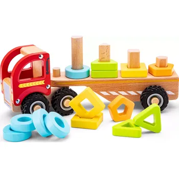 Dřevěná hračka New Classic Toys Dřevěný kamion s tvary