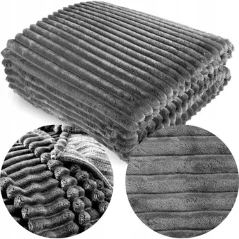 Přehoz na lůžko Deka z MIKROVLÁKNA 200x220 plyšová měkká s prolisem proužky Cadence přehoz šedá