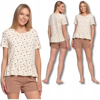 Dámské pyžamo Dámské pyžamo s krátkým rukávem a bavlněnými šortkami MORAJ L