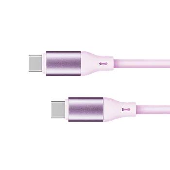 Datový kabel USB Type C - USB Type C 100 W 1 m silikonový růžový Kruger&Matz Basic