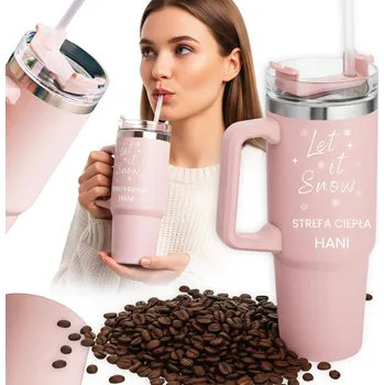 Termohrnek Termohrnek se Slámkou s Personalizací Růžový