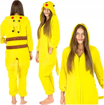Karnevalový kostým KOSTÝM OVERAL KIGURUMI PIKACHU TEPLÉ PYŽAMO TEPLÁKOVKA PŘEVLEK KOMBINEZA S
