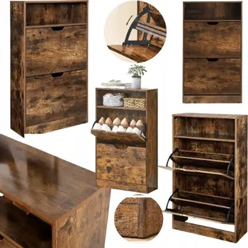 Botník Botník Vasagle 60 x 102 x 24 cm, rustikální dub